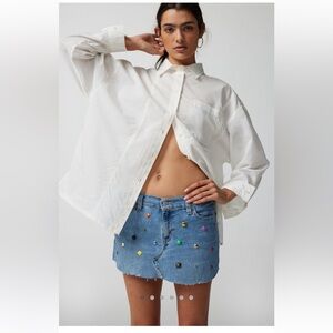 NWT Urban Renewal Parties Remade Jean studded Mini Skirt
